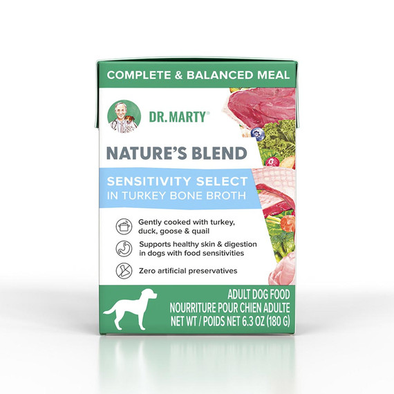 Dr. Marty Nature's Blend Sensitivity Select Adult Dog Food (6.3 oz) - [Turkey Bone Broth]