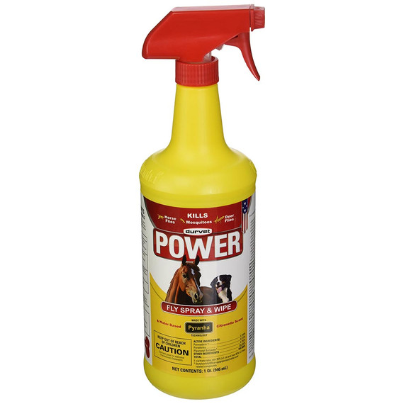 Durvet Power Fly Spray & Wipe (1 Quart) - [Insecticide]