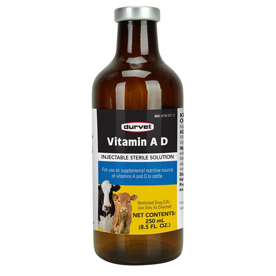 Durvet Vitamin A D Injectable Sterile Solution (250 mL) - [Supplement]