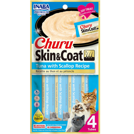 Inaba Churu Cat Treat - Tuna with Scallop Recipe - 4 Tubes (2 oz) Inaba Churu Cat Treat - Tuna with Scallop Recipe - 4 Tubes (2 oz)