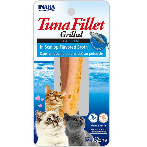 Inaba Churu Cat Treat - Tuna Fillet - Scallop Flavored Broth (0.52 oz)