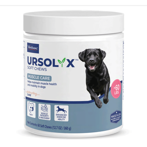 Ursolyx Soft Chews for Dogs - Large Over 60 lbs (60 Soft count) - [Muscle Support]