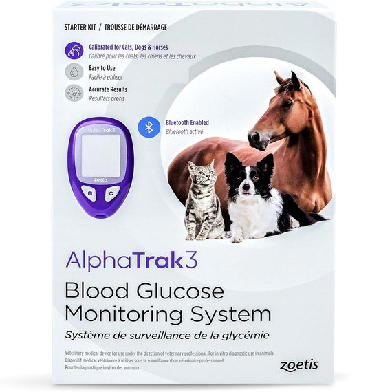 AlphaTRAK 3 Blood Glucose Diabetic Monitoring Starter Kit for Cats, Dogs, & Horses
