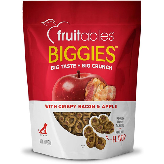 Fruitables Biggies Baked Dog Treats Crispy Bacon & Apple (16 oz)