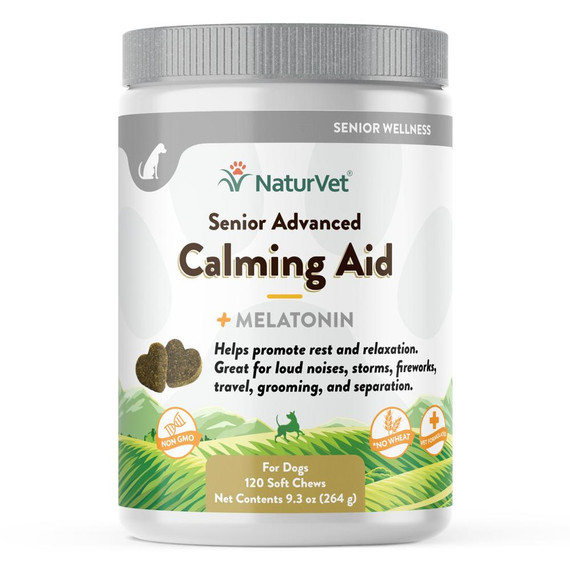 NaturVet Quiet Moments Senior Calming Aid Soft Chew Supplements for Dogs (120 Count)
