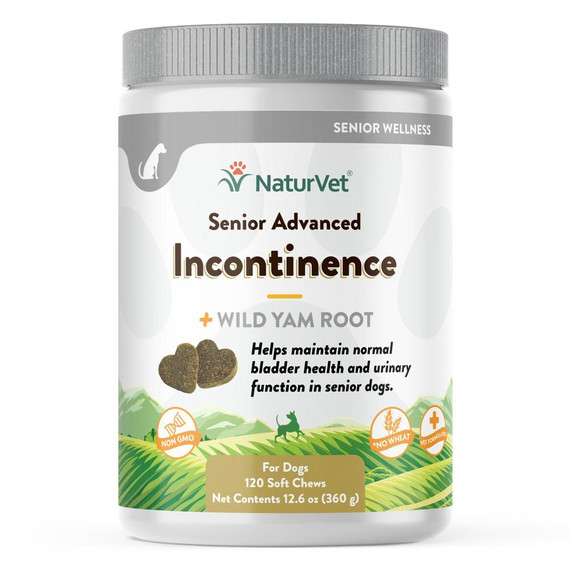 NaturVet Senior Advanced Incontinence Soft Chew Supplements for Dogs (120 Count)