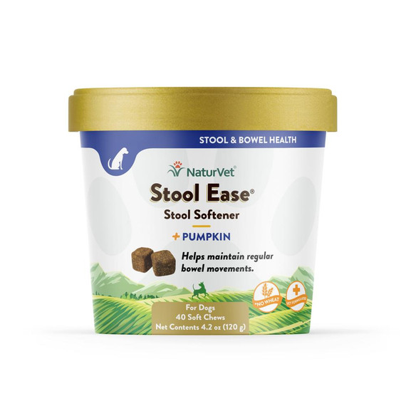 NaturVet Stool Ease Stool Softener Soft Chew Supplements for Dogs (40 Count)
