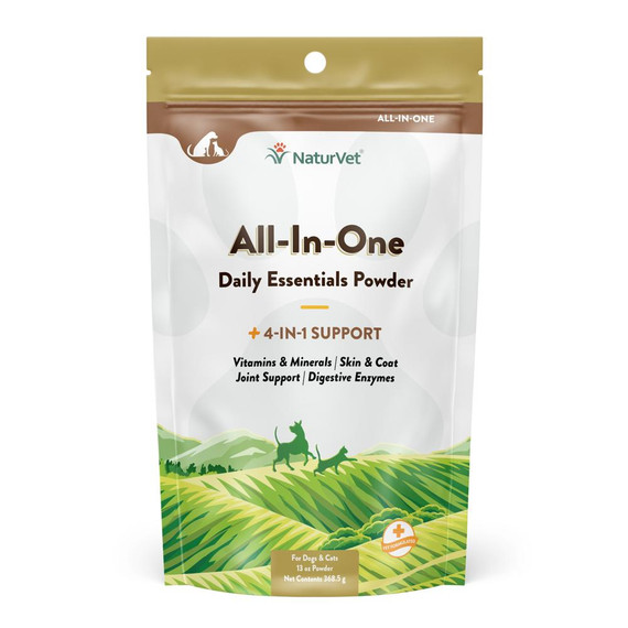 NaturVet All-in-One Daily Essentials Powder Supplements for Dogs & Cats (13 oz)