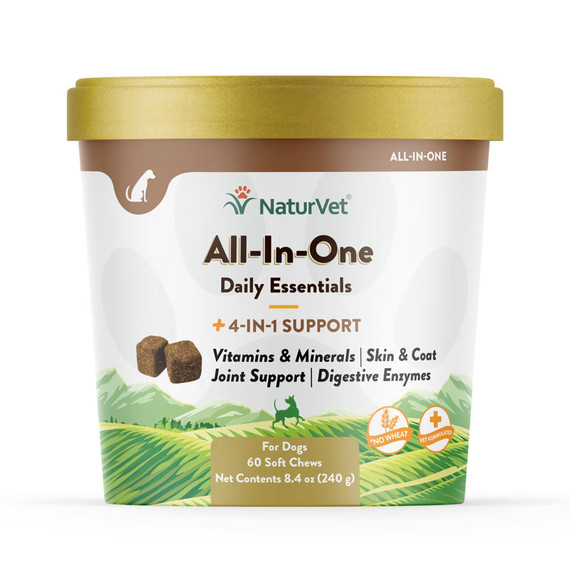 NaturVet All-in-One Daily Essentials Soft Chew Supplements for Dogs (60 Count)