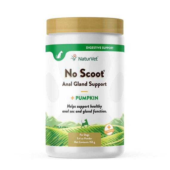 NaturVet No Scoot Anal Gland Support Powder Supplement for Dogs(5.4 oz)