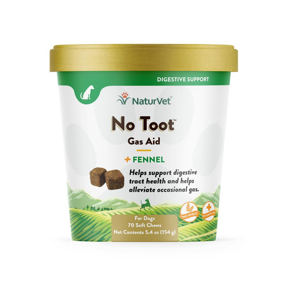 NaturVet No Toot Gas Aid with Fennel Soft Chew Supplements for Dogs (70 Count)