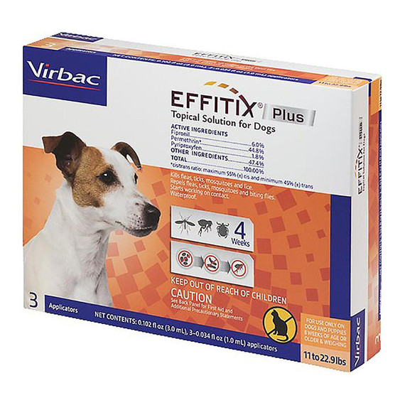 Effitix Plus Topical Solution for Small Dogs - 11-22.9 lbs (3 Doses) Effitix Plus Topical Solution for Small Dogs - 11-22.9 lbs (3 Doses)