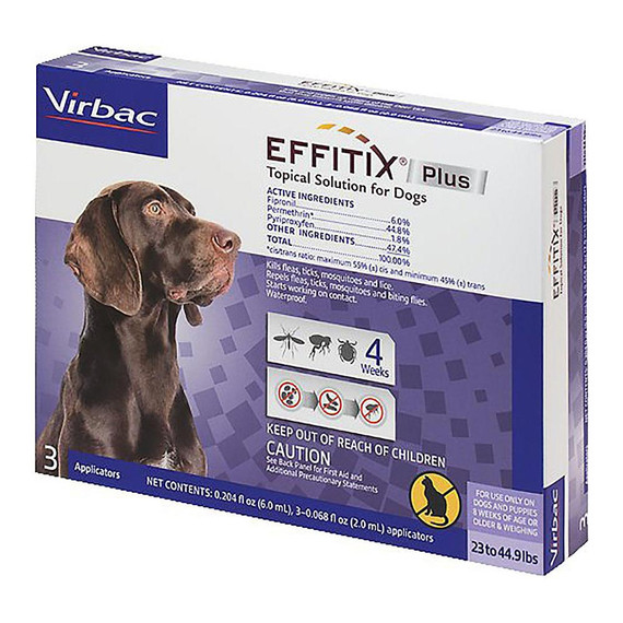 Effitix Plus Topical Solution for Medium Dogs - 23-44.9 lbs (3 Doses)