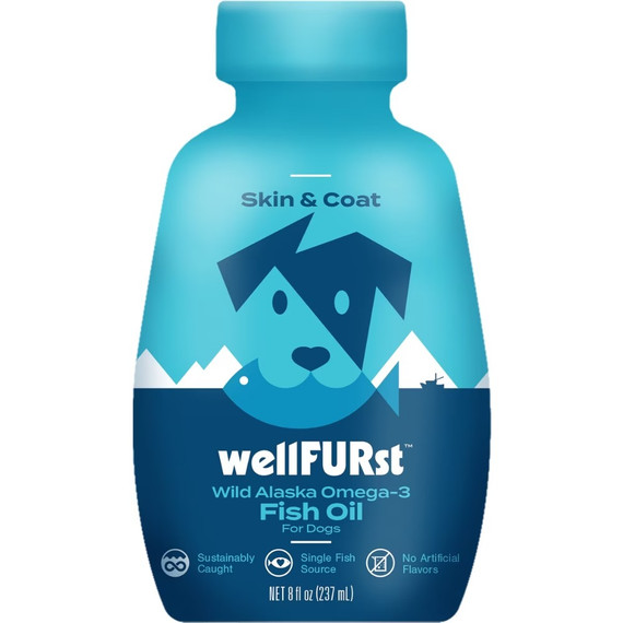 WellFURst Wild Alaska Omega-3 Fish Oil Skin & Coat Health Supplement for Dogs, 8-fl oz bottle