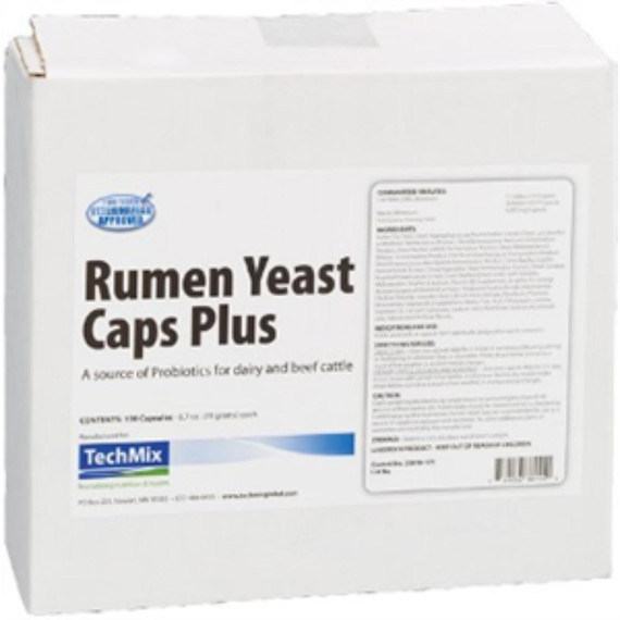 Rumen Yeast Caps for Dairy and Beef Cattle, 100 Count