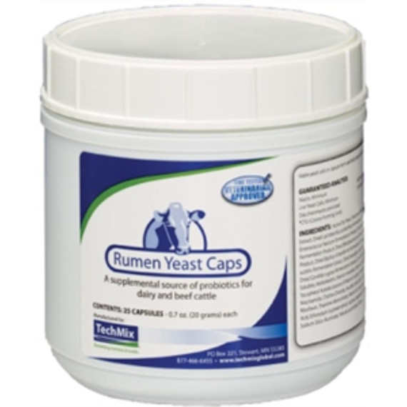 Rumen Yeast Caps for Dairy and Beef Cattle, 25 Count
