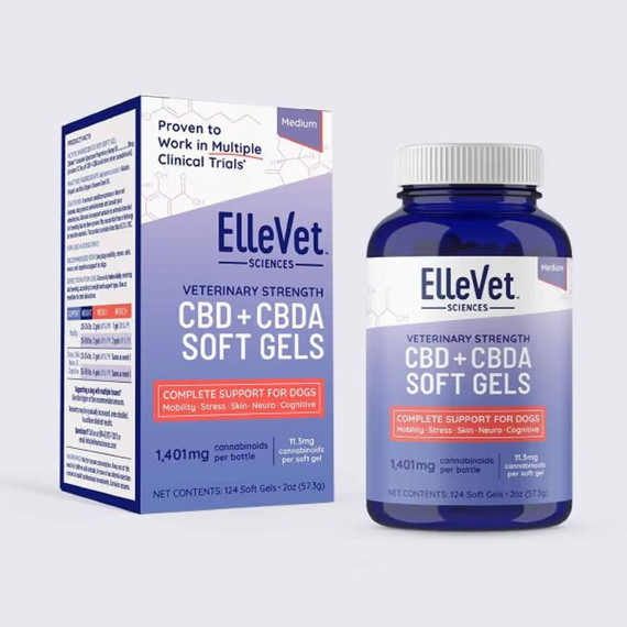 ElleVet CBD + CBDA Soft Gels for Medium Dogs 124 ct