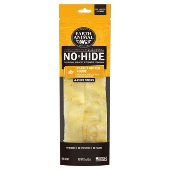 EA DOG NO HIDE PEANUT BUTTER STRIPS 4CT TREAT