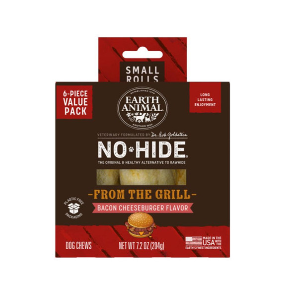 EA DOG NO HIDE BACON CHEESEBURGER ROLLS SMALL VALUE BOX 6CT TREAT