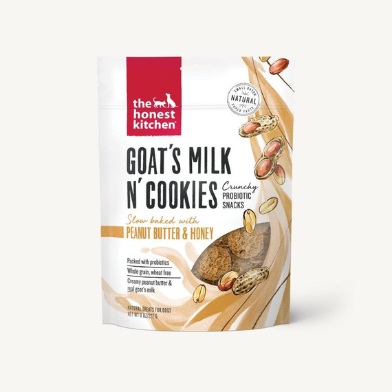 THK DOG GOAT MILK N COOKIES PEANUT BUTTER HONEY TREAT 8OZ