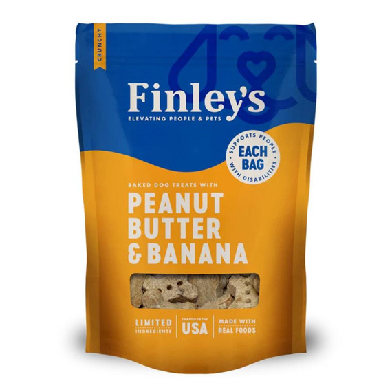 FINLEYS DOG CRUNCHY BISCUITS PEANUT BUTTER BANANA TREAT 6OZ