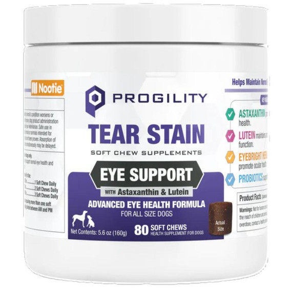 PROGILITY DOG TEAR STAIN EYE SUPPORT CHEW 80CT 5.6OZ