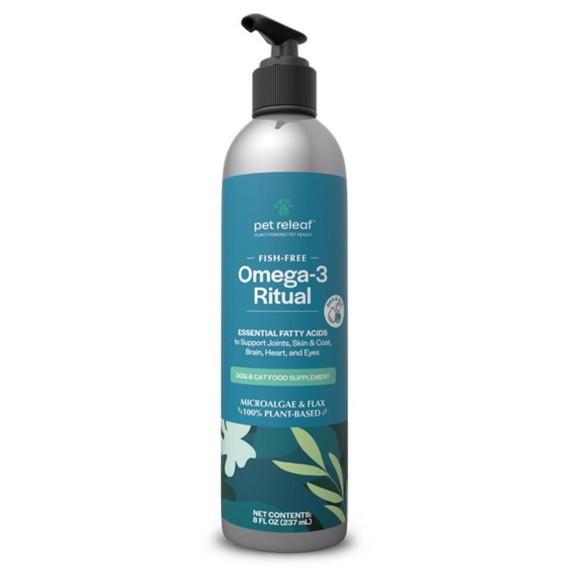 PET RELEAF DOG CAT OMEGA 3 OIL ALGAE FLAX 8OZ