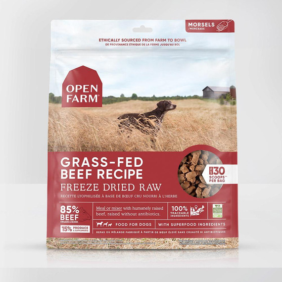 OPEN FARM DOG MORSELS BEEF FD RAW 3.5OZ
