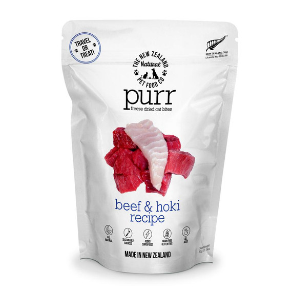 NZ CAT PURR BEEF HOKI FD TREAT 1.76OZ