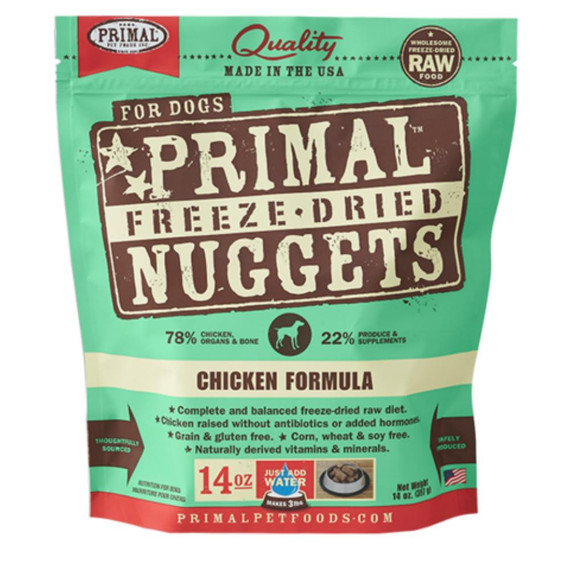 PRIMAL DOG NUGGETS CHICKEN FD 14OZ