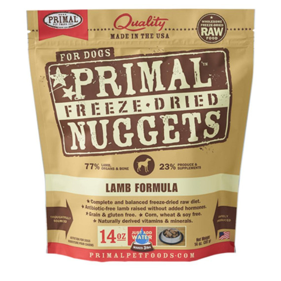 PRIMAL DOG NUGGETS LAMB FD 14OZ