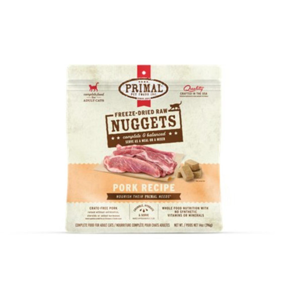 PRIMAL CAT NUGGETS PORK FD 14OZ