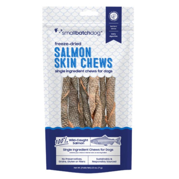 SMALLBATCH DOG SALMON SKIN CHEWS SMALL FD TREAT 2.5OZ
