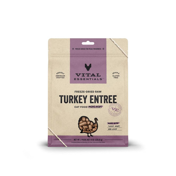 VE CAT CRUNCHY MINI NIBS TURKEY FD 8OZ
