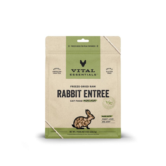 VE CAT CRUNCHY MINI NIBS RABBIT FD 8OZ