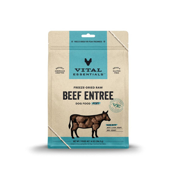 VE DOG CRUNCHY NIBS BEEF FD 14OZ