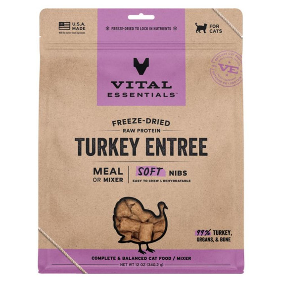 VE CAT SOFT NIBS TURKEY FD 12OZ