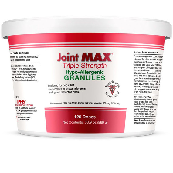 Joint MAX Triple Strength Hypoallergenic Granules