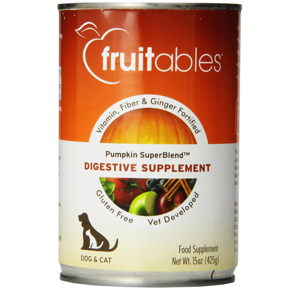 Fruitables Pumpkin Superblend Digestive Supplement Dogs & Cats Can Food (15 oz)
