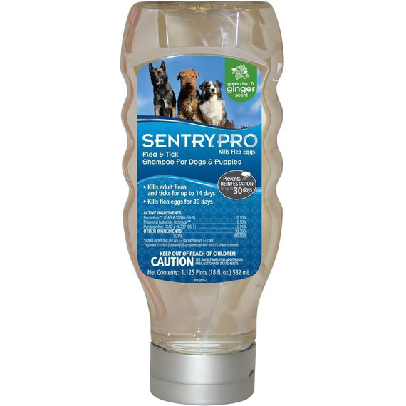 Sentry PRO Flea & Tick Shampoo for Dogs (18 oz) - Green Tea & Ginger Scent (18 oz)