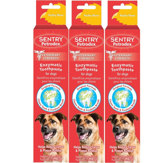 3-PACK Sentry HC Petrodex Enzymatic Toothpaste Dogs Poultry Flavor (Net. 7.5 oz)