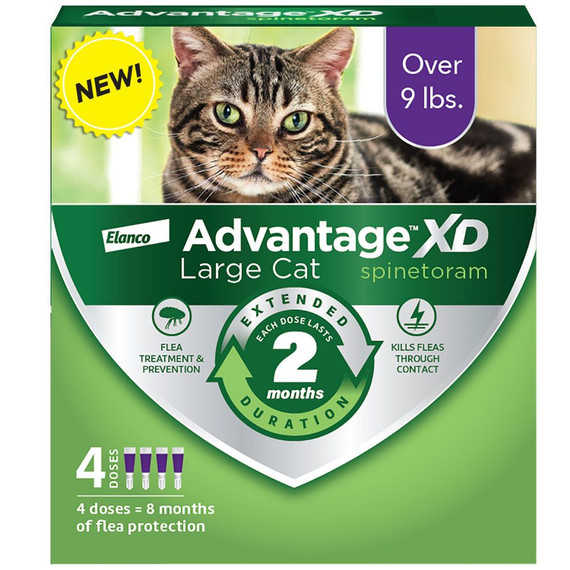 Advantage XD Flea Control for Large Cats, Over 9 lbs, 4-Dose (8 month supply)