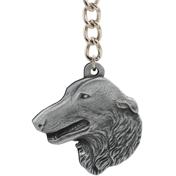 Dog Breed Keychain USA Pewter - Borzoi (2.5)