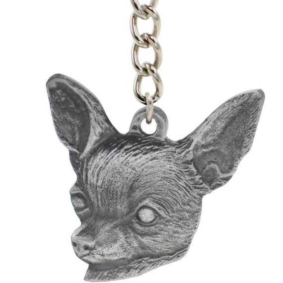 Dog Breed Keychain USA Pewter - Chihuahua (2.5)