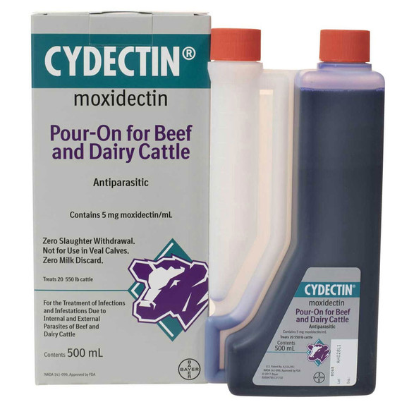 Cydectin (Moxidectin) Pour-On for Beef and Dairy Cattle, 500mL