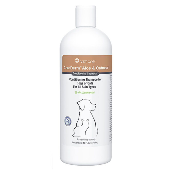 CeraDerm Aloe & Oatmeal Conditioning Shampoo for Dogs & Cats (16 oz)