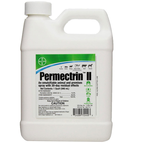 Bayer Permectrin II Emulsifiable Animal and Premise Spray, 1 Quart