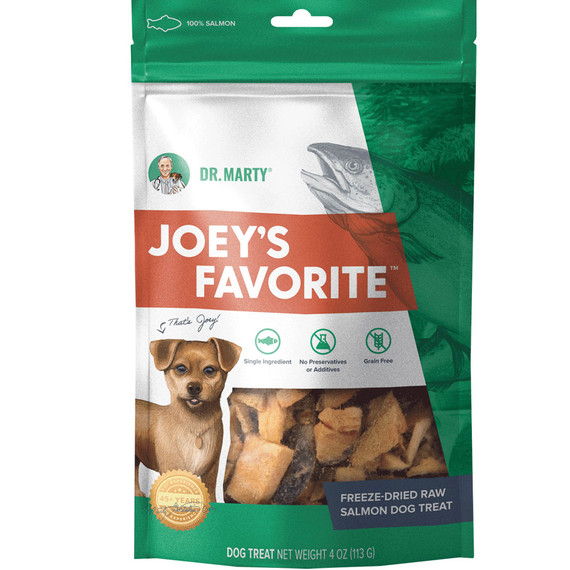 Dr. Marty Joey's Favorite Freeze Dried Salmon Dog Treats, 4-oz