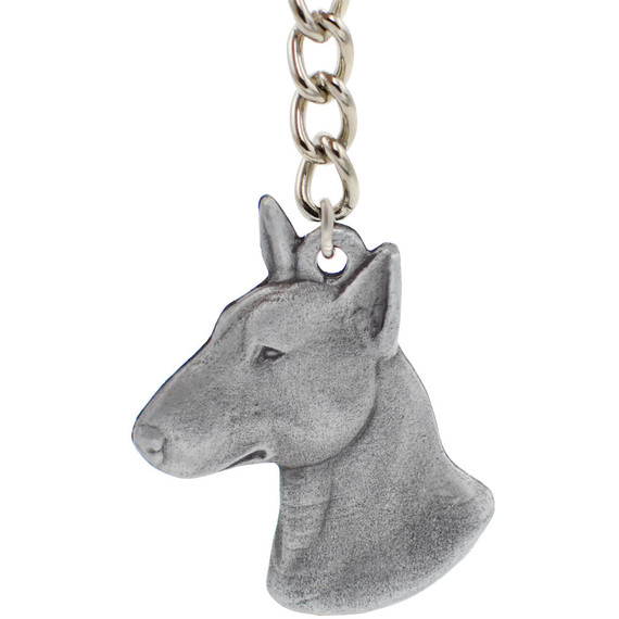 Dog Breed Keychain USA Pewter - Bull Terrier (2.5)