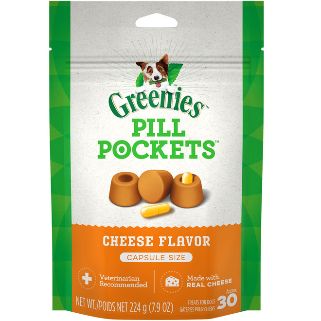 Greenies Pill Pockets Capsule Dog Treats - Cheese Flavor 7.9 oz (30 count) Greenies Pill Pockets Capsule Dog Treats - Cheese Flavor 7.9 oz (30 count)